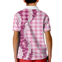 Pink Hawaii Palaka Kid Polo Shirt Hawaiian Honohono Lei LT05 - Polynesian Pride