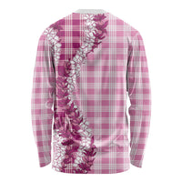 Pink Hawaii Palaka Long Sleeve Shirt Hawaiian Honohono Lei LT05 - Polynesian Pride