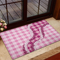 Pink Hawaii Palaka Rubber Doormat Hawaiian Honohono Lei LT05 - Polynesian Pride
