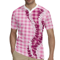 Pink Hawaii Palaka Rugby Jersey Hawaiian Honohono Lei LT05 - Polynesian Pride