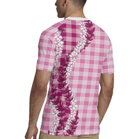 Pink Hawaii Palaka Rugby Jersey Hawaiian Honohono Lei LT05 - Polynesian Pride
