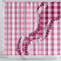 Pink Hawaii Palaka Shower Curtain Hawaiian Honohono Lei LT05 - Polynesian Pride