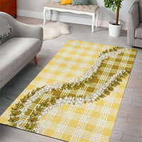 Yellow Hawaii Palaka Area Rug Hawaiian Honohono Lei LT05 - Polynesian Pride