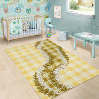 Yellow Hawaii Palaka Area Rug Hawaiian Honohono Lei LT05 - Polynesian Pride