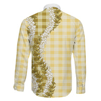 Yellow Hawaii Palaka Family Matching Tank Maxi Dress and Hawaiian Shirt Hawaiian Honohono Lei