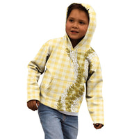 Yellow Hawaii Palaka Kid Hoodie Hawaiian Honohono Lei LT05 - Polynesian Pride