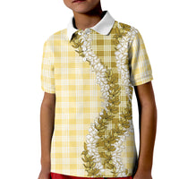 Yellow Hawaii Palaka Kid Polo Shirt Hawaiian Honohono Lei LT05 Kid Yellow - Polynesian Pride
