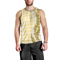 Yellow Hawaii Palaka Men Tank Top Hawaiian Honohono Lei LT05 - Polynesian Pride
