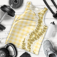 Yellow Hawaii Palaka Men Tank Top Hawaiian Honohono Lei LT05 - Polynesian Pride