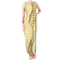 Yellow Hawaii Palaka Tank Maxi Dress Hawaiian Honohono Lei LT05 Women Yellow - Polynesian Pride