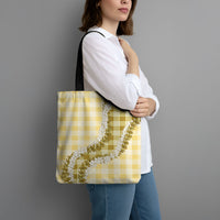 Yellow Hawaii Palaka Tote Bag Hawaiian Honohono Lei LT05 - Polynesian Pride