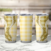 Yellow Hawaii Palaka Tumbler Cup Hawaiian Honohono Lei LT05 - Polynesian Pride