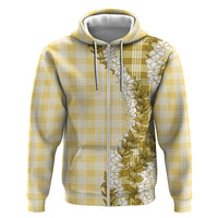 Yellow Hawaii Palaka Zip Hoodie Hawaiian Honohono Lei LT05 Zip Hoodie Yellow - Polynesian Pride