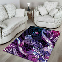 Hawaiian Monk Seal Area Rug Kakau Tribal Pattern Violet Gradient