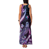 Hawaiian Monk Seal Family Matching Tank Maxi Dress and Hawaiian Shirt Kakau Tribal Pattern Violet Gradient LT05 - Polynesian Pride
