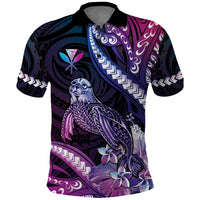Hawaiian Monk Seal Polo Shirt Kakau Tribal Pattern Violet Gradient LT05 Violet - Polynesian Pride