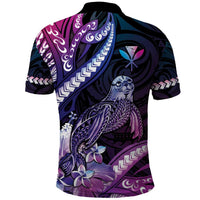Hawaiian Monk Seal Polo Shirt Kakau Tribal Pattern Violet Gradient LT05 - Polynesian Pride