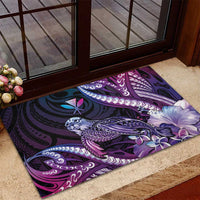 Hawaiian Monk Seal Rubber Doormat Kakau Tribal Pattern Violet Gradient LT05 - Polynesian Pride