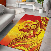 Vanuatu 46 Yia Indipendens Anivesari Area Rug Tamtam Drum With Boar Tusk LT05 - Polynesian Pride