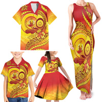 Vanuatu 46 Yia Indipendens Anivesari Family Matching Tank Maxi Dress and Hawaiian Shirt Tamtam Drum With Boar Tusk LT05 - Polynesian Pride