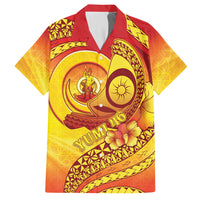 Vanuatu 46 Yia Indipendens Anivesari Hawaiian Shirt Tamtam Drum With Boar Tusk LT05 Yellow - Polynesian Pride