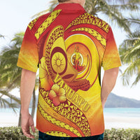 Vanuatu 46 Yia Indipendens Anivesari Hawaiian Shirt Tamtam Drum With Boar Tusk LT05 - Polynesian Pride