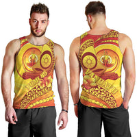Vanuatu 45 Yia Indipendens Anivesari Men Tank Top Tamtam Drum With Boar Tusk LT05 - Polynesian Pride
