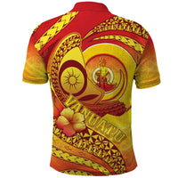 Vanuatu 46 Yia Indipendens Anivesari Polo Shirt Tamtam Drum With Boar Tusk LT05 - Polynesian Pride