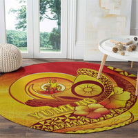 Vanuatu 46 Yia Indipendens Anivesari Round Carpet Tamtam Drum With Boar Tusk LT05 - Polynesian Pride