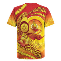 Vanuatu 46 Yia Indipendens Anivesari Rugby Jersey Tamtam Drum With Boar Tusk LT05 - Polynesian Pride