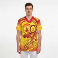 Vanuatu 46 Yia Indipendens Anivesari Scrub Top Tamtam Drum With Boar Tusk LT05 - Polynesian Pride