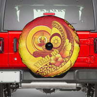 Vanuatu 46 Yia Indipendens Anivesari Spare Tire Cover Tamtam Drum With Boar Tusk LT05 - Polynesian Pride