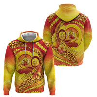 Vanuatu 45 Yia Indipendens Anivesari Zip Hoodie Tamtam Drum With Boar Tusk - Polynesian Pride