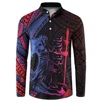 Samoan Pride Button Sweatshirt The Tui Manua LT05 Black - Polynesian Pride