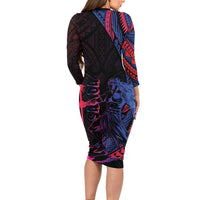 Samoan Pride Family Matching Long Sleeve Bodycon Dress and Hawaiian Shirt The Tui Manua - Polynesian Pride