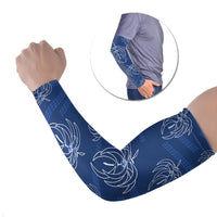 Aloha Hawaii Acacia Koa Leaves Arm Sleeves Navy Kakau Tribal Pattern LT05 Set of 2 Navy - Polynesian Pride