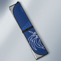 Aloha Hawaii Acacia Koa Leaves Auto Sun Shade Navy Kakau Tribal Pattern LT05 - Polynesian Pride