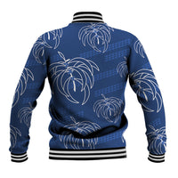 Aloha Hawaii Acacia Koa Leaves Baseball Jacket Navy Kakau Tribal Pattern LT05 - Polynesian Pride