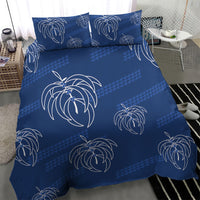 Aloha Hawaii Acacia Koa Leaves Bedding Set Navy Kakau Tribal Pattern LT05 - Polynesian Pride