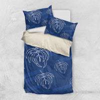 Aloha Hawaii Acacia Koa Leaves Bedding Set Navy Kakau Tribal Pattern LT05 US Twin 172cm x 218cm Navy - Polynesian Pride
