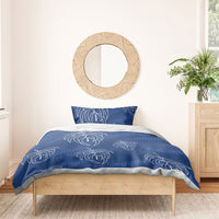 Aloha Hawaii Acacia Koa Leaves Bedding Set Navy Kakau Tribal Pattern LT05 - Polynesian Pride
