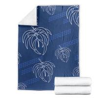 Aloha Hawaii Acacia Koa Leaves Blanket Navy Kakau Tribal Pattern LT05 - Polynesian Pride