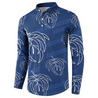 Aloha Hawaii Acacia Koa Leaves Button Sweatshirt Navy Kakau Tribal Pattern LT05 - Polynesian Pride
