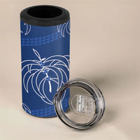 Aloha Hawaii Acacia Koa Leaves 4 in 1 Can Cooler Tumbler Navy Kakau Tribal Pattern LT05 - Polynesian Pride