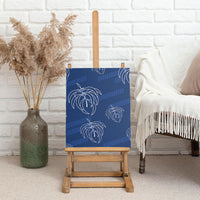 Aloha Hawaii Acacia Koa Leaves Canvas Wall Art Navy Kakau Tribal Pattern LT05 - Polynesian Pride