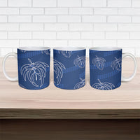 Aloha Hawaii Acacia Koa Leaves Ceramic Mug Navy Kakau Tribal Pattern LT05 - Polynesian Pride