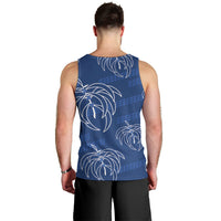 Aloha Hawaii Acacia Koa Leaves Men Tank Top Navy Kakau Tribal Pattern LT05 - Polynesian Pride