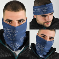 Aloha Hawaii Acacia Koa Leaves Neck Gaiter Navy Kakau Tribal Pattern LT05 - Polynesian Pride