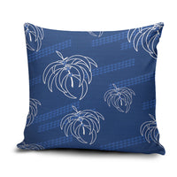 Aloha Hawaii Acacia Koa Leaves Pillow Cover Navy Kakau Tribal Pattern LT05 Navy - Polynesian Pride