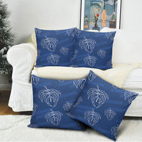 Aloha Hawaii Acacia Koa Leaves Pillow Cover Navy Kakau Tribal Pattern LT05 - Polynesian Pride